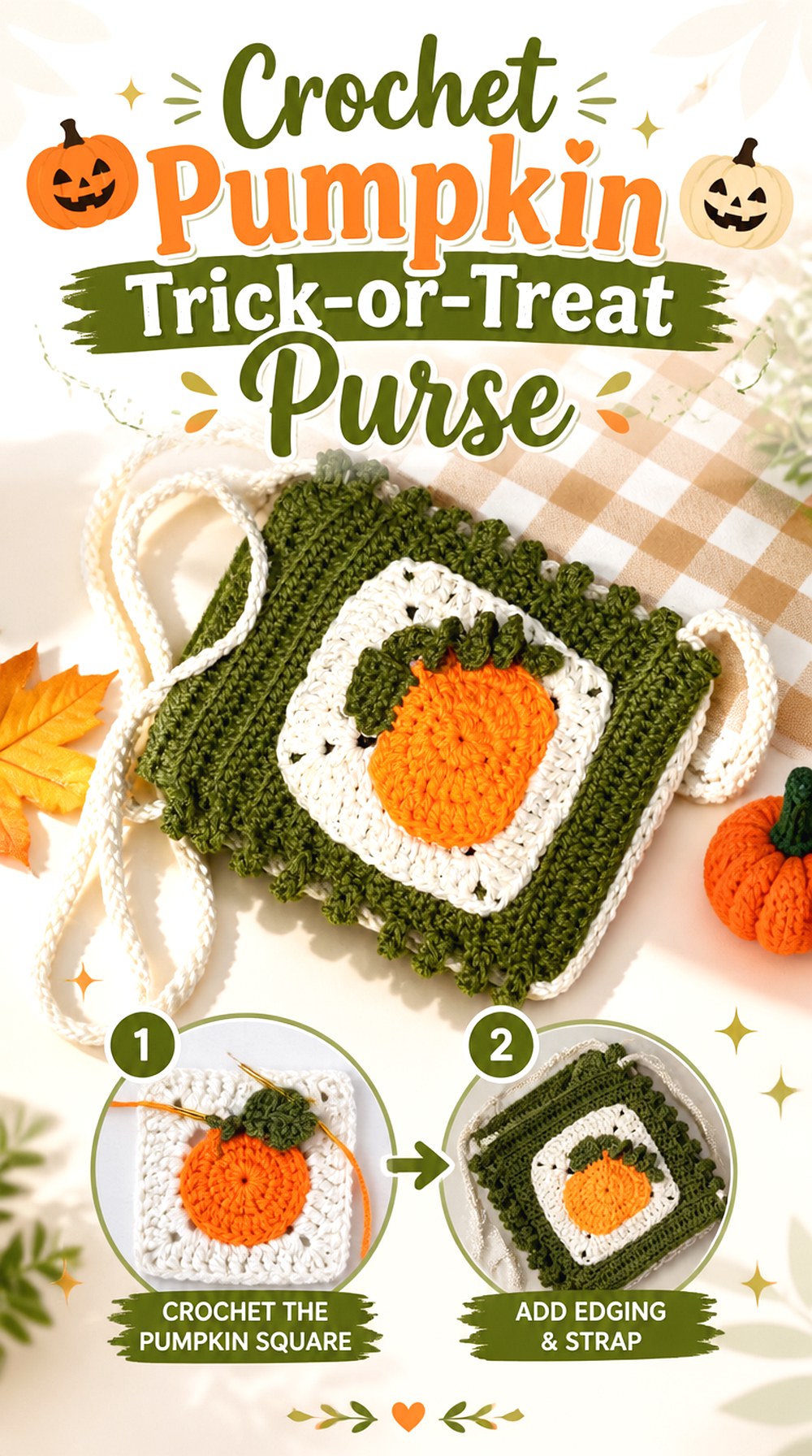 Crochet Pumpkin Trick or Treat Purse