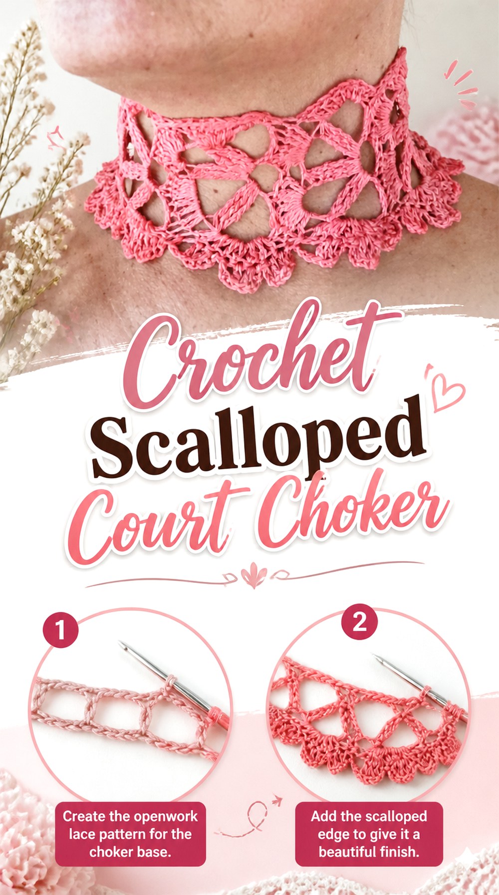 Crochet Scalloped Court Choker
