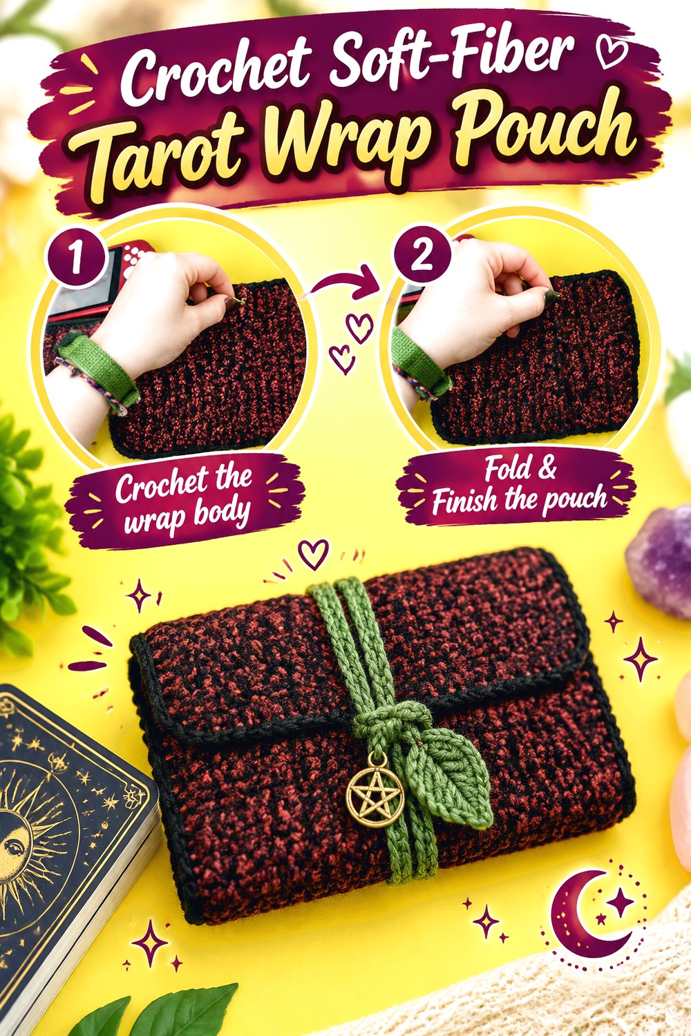 Crochet Soft Fiber Tarot Wrap Pouch