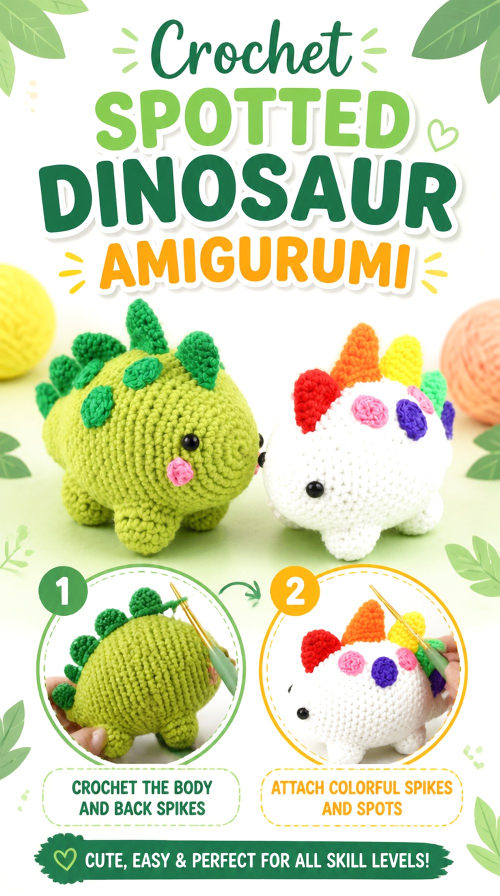 Crochet Spotted Dinosaur Amigurumi