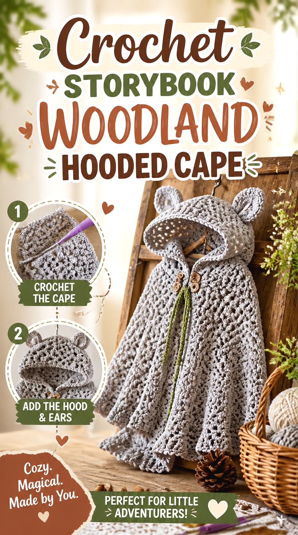 Crochet Storybook Woodland Hooded Cape