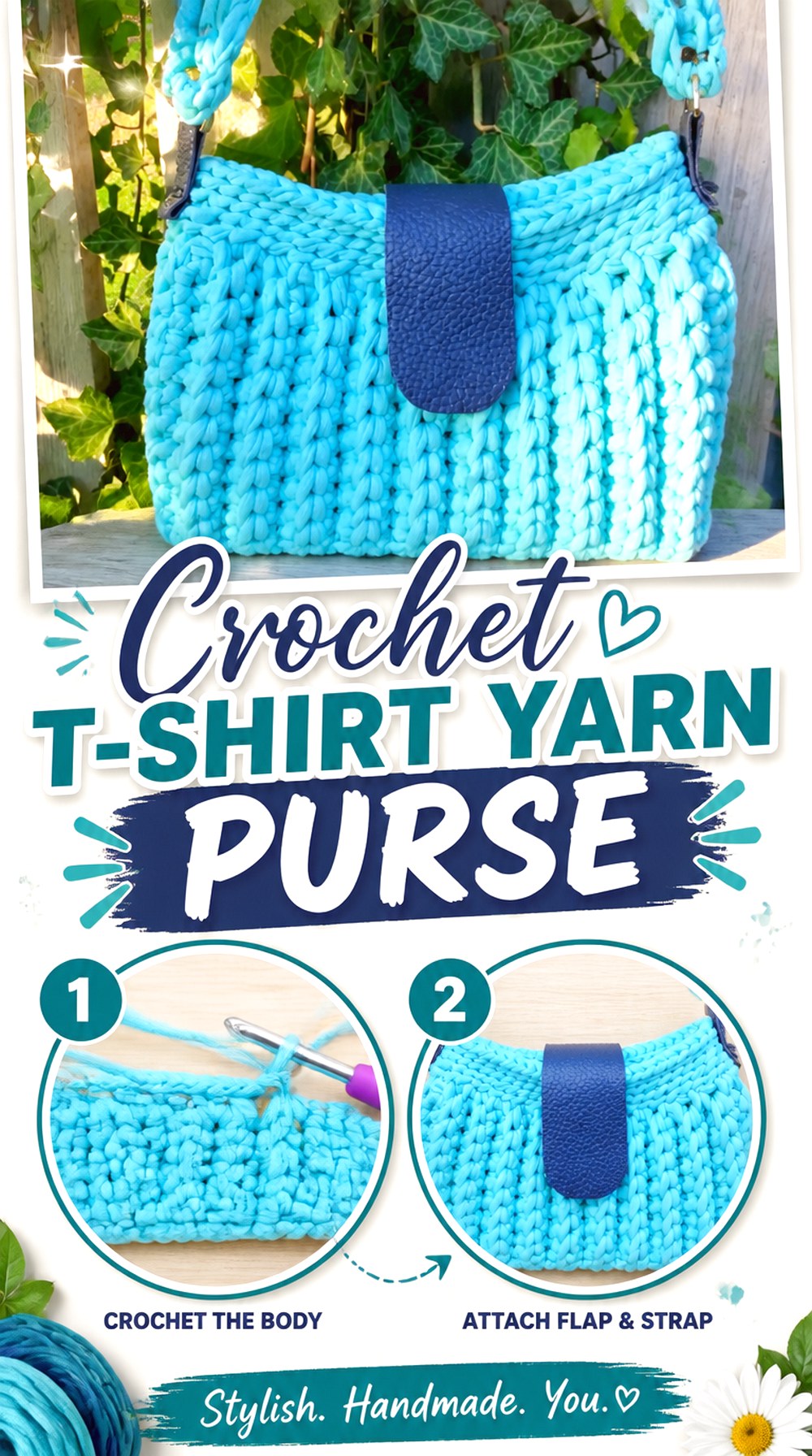 Crochet T Shirt Yarn Purse