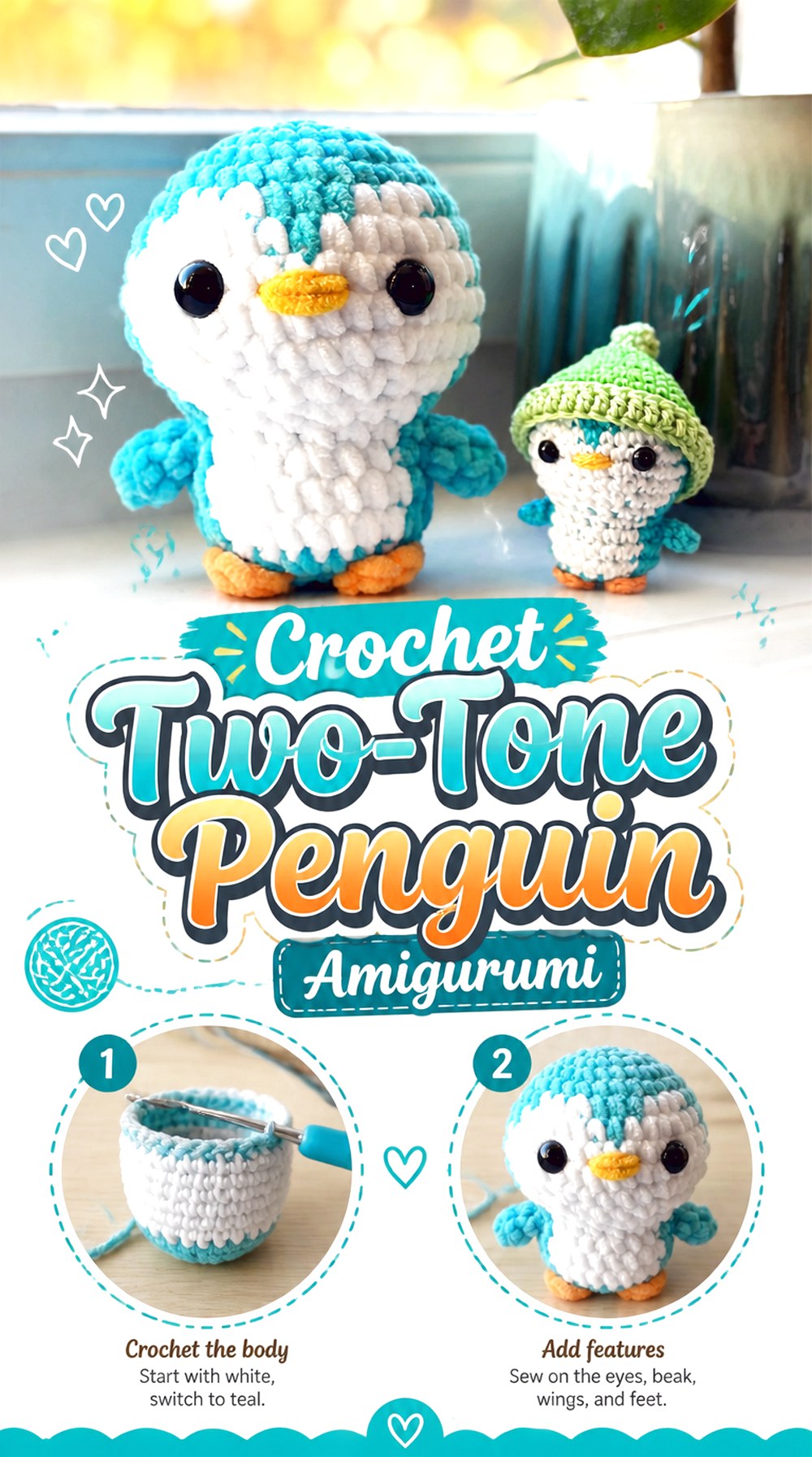 Crochet Two Tone Penguin Amigurumi