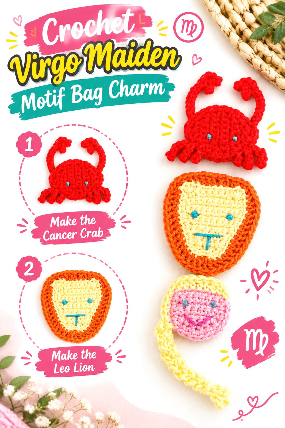 Crochet Virgo Maiden Motif Bag Charm