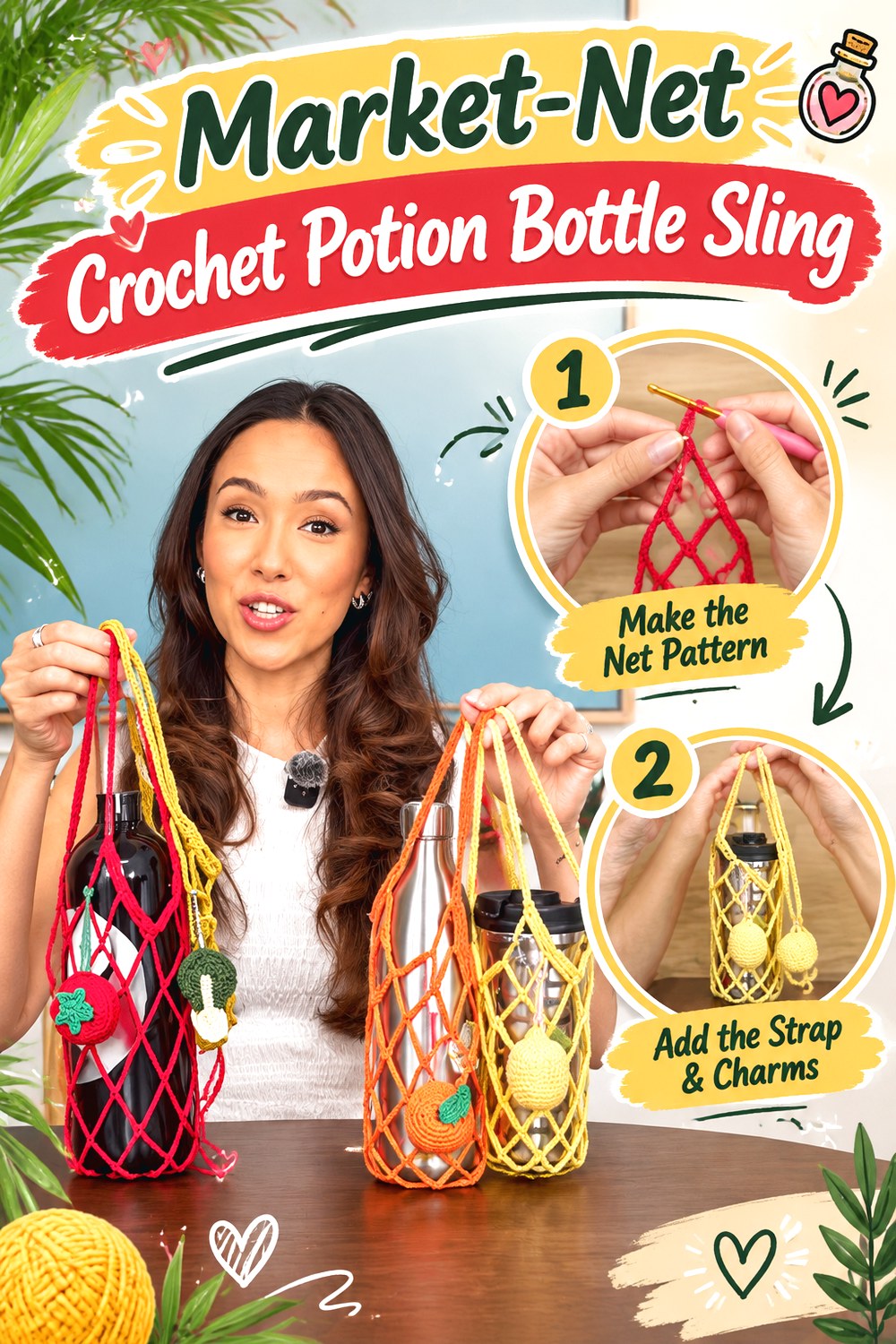 Market Net Crochet Potion Bottle Sling
