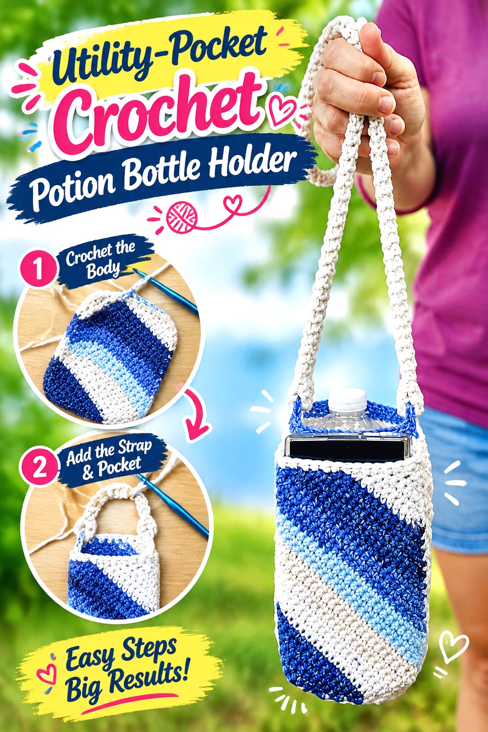 Utility Pocket Crochet Potion Bottle Holder