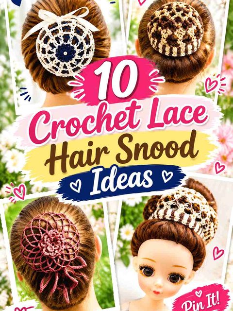 10 Crochet Lace Hair Snood Ideas