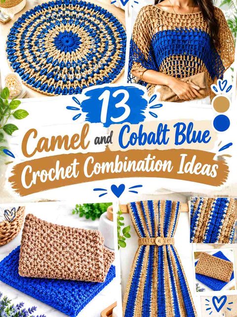 13 Camel and Cobalt Blue Crochet Combination Ideas