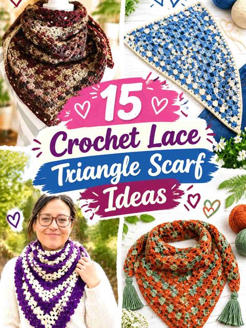 15 Crochet Lace Triangle Scarf Ideas