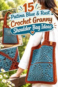 15 Patina Blue & Rust Crochet Granny Shoulder Bag Ideas