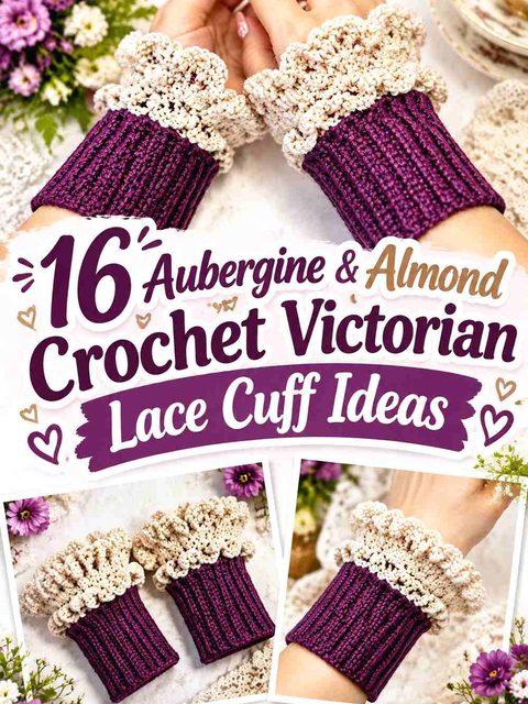 16 Aubergine & Almond Crochet Victorian Lace Cuff Ideas