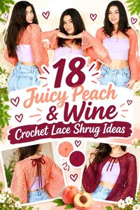 18 Juicy Peach & Wine Crochet Lace Shrug Ideas