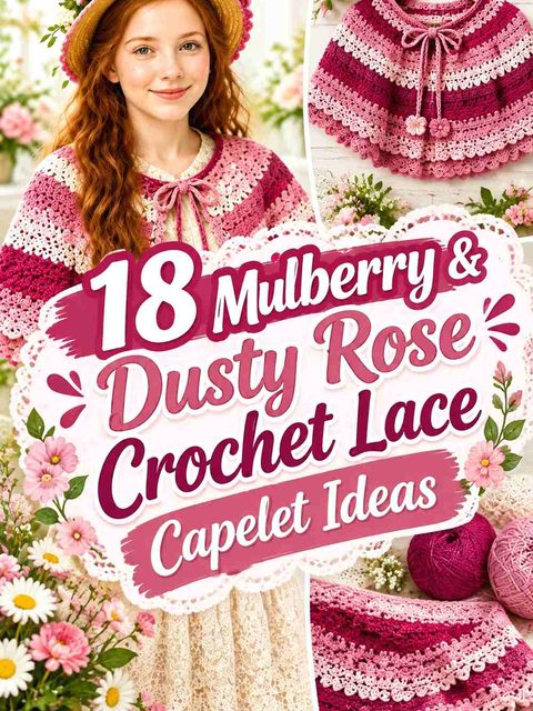 18 Mulberry & Dusty Rose Crochet Lace Capelet Ideas